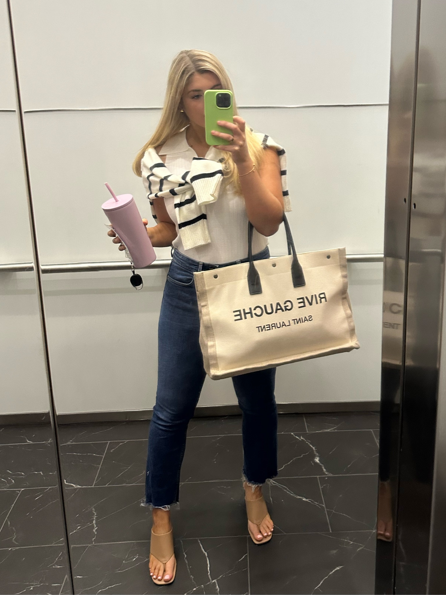 Today’s Office Fit - $5 Collared Tank!! $5!! Such a steal, thick comfy material too. Paired with cropped jeans and a sweater. 

#LTKunder50 #LTKworkwear #LTKFind