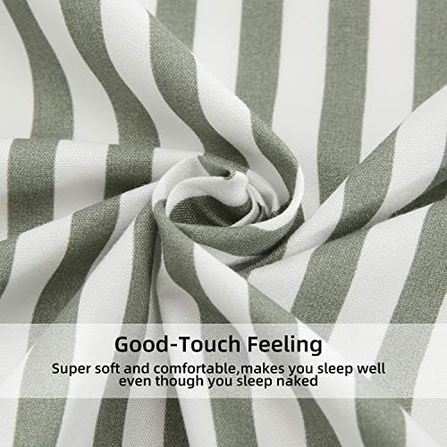 Green Stripe Bed Sheets 4 Piece(Full Size) - Super Soft Luxury Hotel Microfiber Bedding Deep Pocket  | Amazon (US)