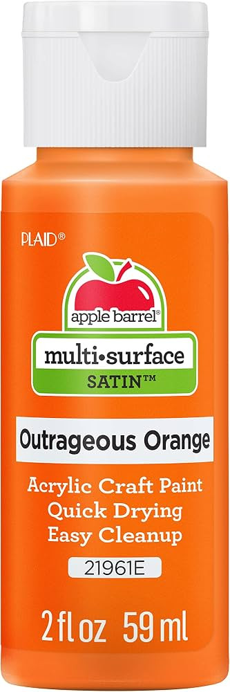Apple Barrel Multi Surface Acrylic Paint, 2 oz, Outrageous Orange 2 Fl Oz | Amazon (US)