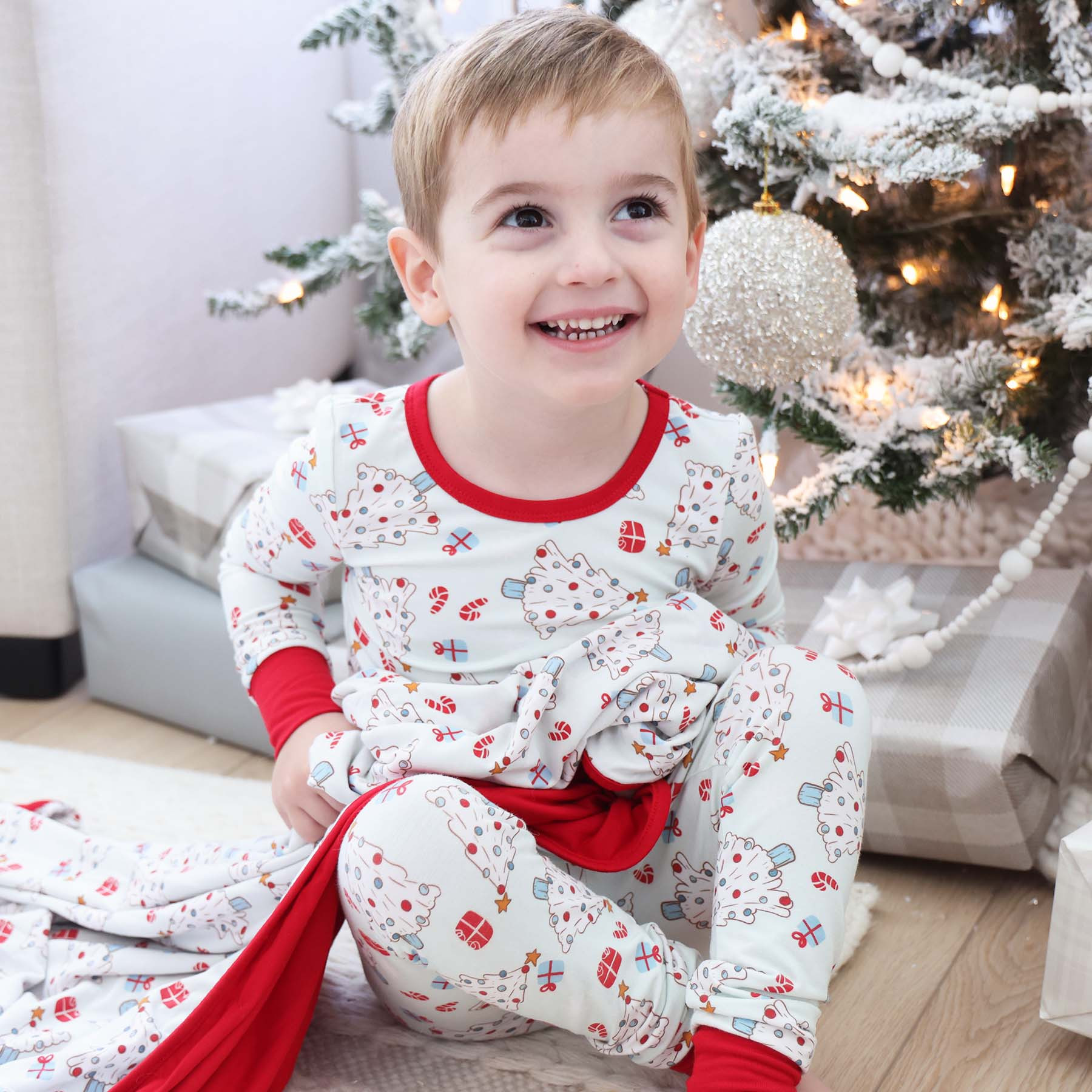 Very Merry Two Piece Pajama Set | Blue | Caden Lane