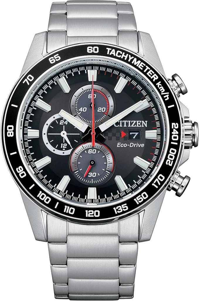 Citizen Men's Sport Casual Brycen Eco-Drive Chronograph Stainless Steel Watch, 12/24 Hour Time, D... | Amazon (US)