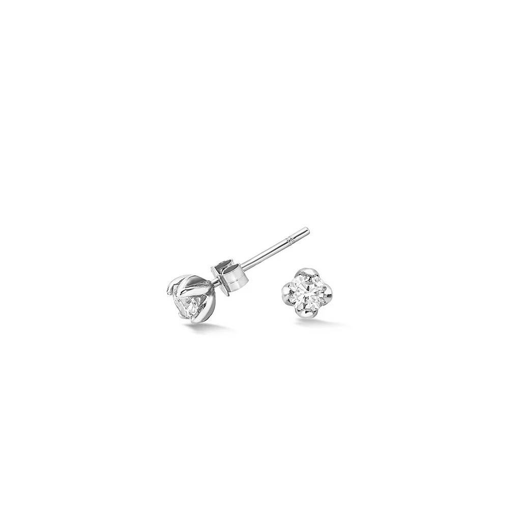 4mm White Topaz Orissa Studs | Dower & Hall