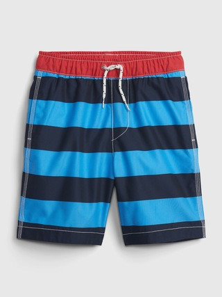 Kids 100% Recycled Polyester Stripe Swim Trunks | Gap (US)