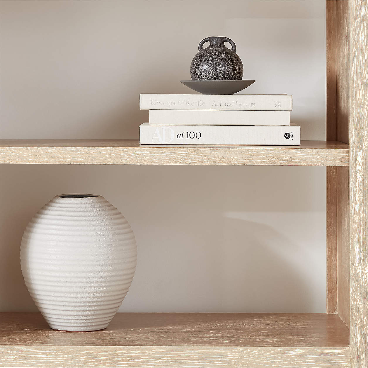 Clairemont 38" Natural Wood 3-Shelf Storage Bookcase + Reviews | Crate & Barrel | Crate & Barrel