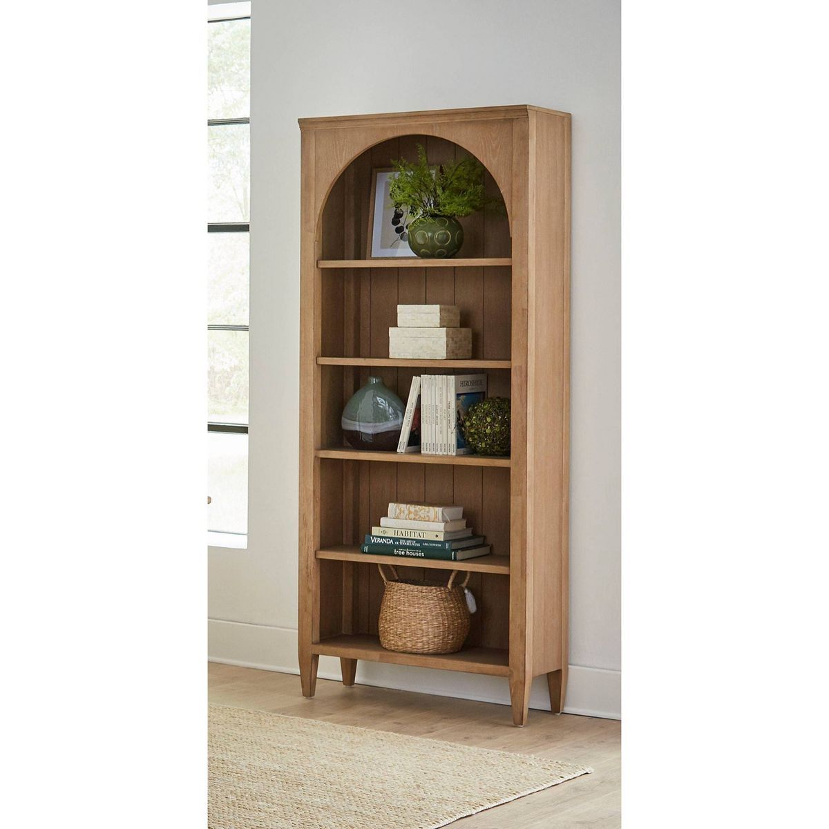 78" Modern Wood Open Bookcase Laurel Collection Light Brown - Martin Furniture | Target