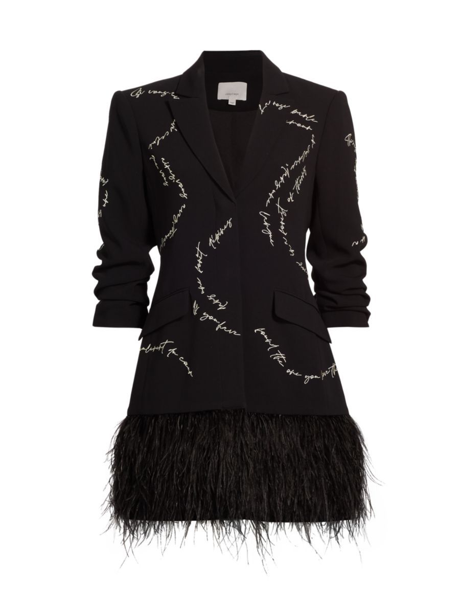 Joel Feather-Trimmed Blazer Dress | Saks Fifth Avenue