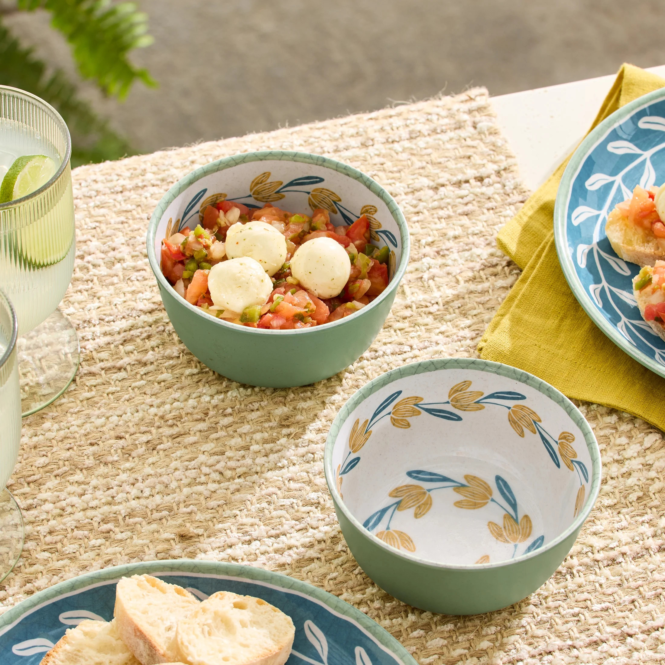 Better Homes & Gardens Bamboo Melamine Flower Dip Bowl 4.65 Inch 2Pc | Walmart (CA)