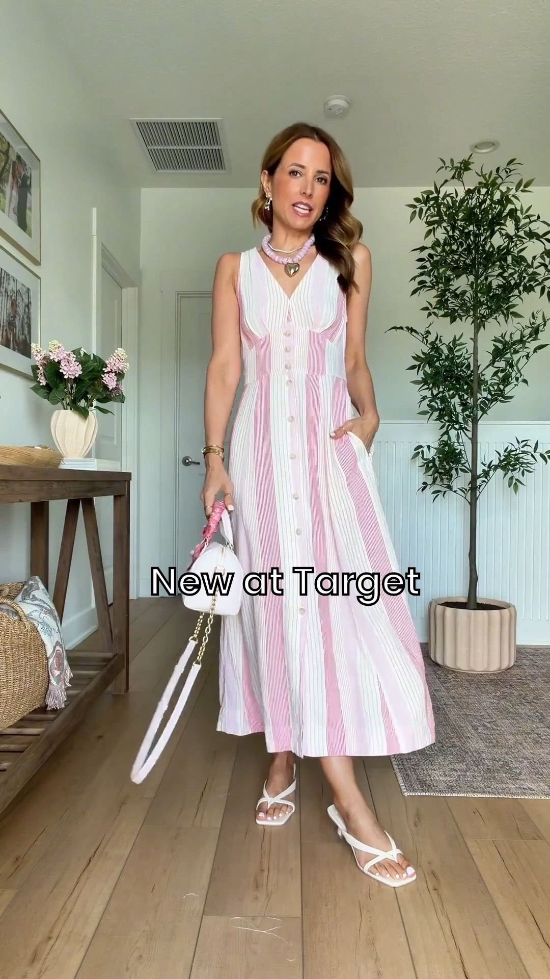 New Target summer arrivals! Summer dresses. Summer outfits. Linen blend midi dress in XS with functional buttons. Size down if in-between. Shoes are TTS. Summer outfit. Resort outfit. Vacation dress. Vacation outfit. Resort dress. Europe outfit. Casual outfit. 

#LTKootd #LTKTravel #LTKSwim