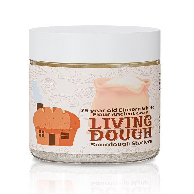 Living Dough 75 Year Old Einkorn Wheat Flour Ancient Grain Sourdough Starter – Active Organic, Live Culture for Artisanal Baking: Bread, Pizza & More | Target