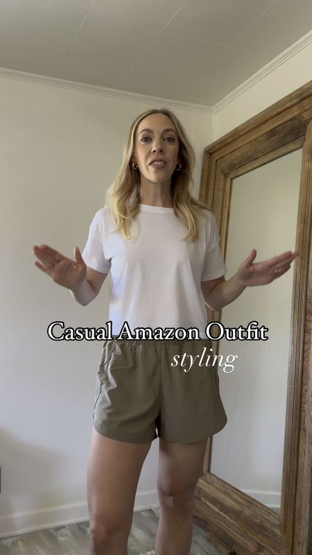 Casual Amazon outfit - shirt and shorts each under $30 (I sized up in the shorts) Perfect casual look for weekend or running errands 

#LTKVideo #LTKActive #LTKFindsUnder50