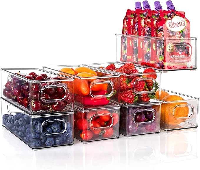 Fridge Organizer, Stackable Fridge Organizers and Storage Clear, 8 Pack,10×4×3 Inch, BPA Free P... | Amazon (US)