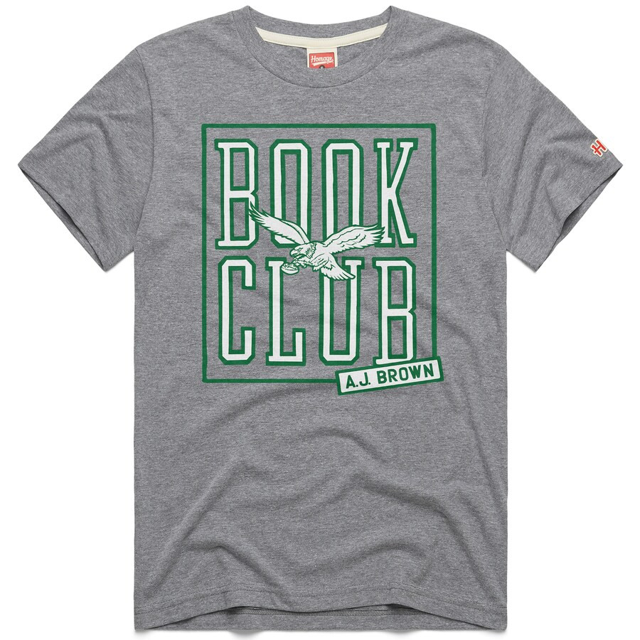 Men's Philadelphia Eagles A.J. Brown Homage Gray Super Bowl LIX Book Club Tri-Blend T-Shirt | NFL Shop