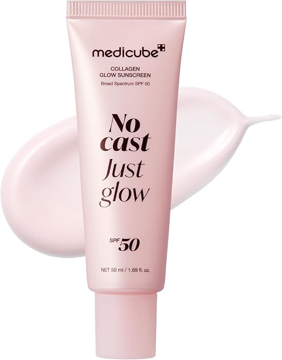 medicube No Cast Just Glow Collagen Sunscreen | SPF 50 Broad Spectrum Face Sunscreen | Lightweigh... | Amazon (US)