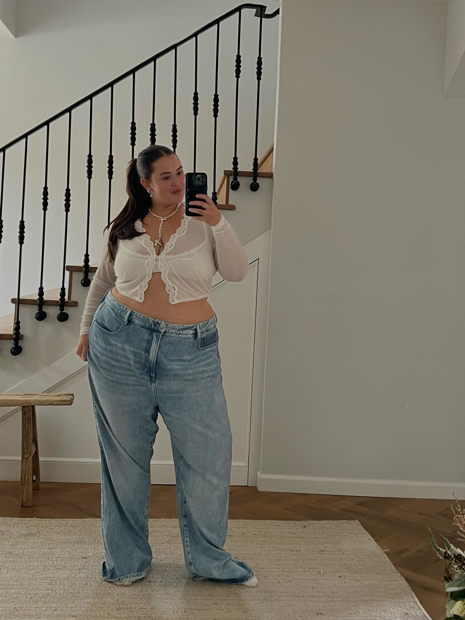 Jeans: tts 
Top and bra: 2x
Necklace: muddPearl 

#LTKcurves #LTKfit #LTKstyletip