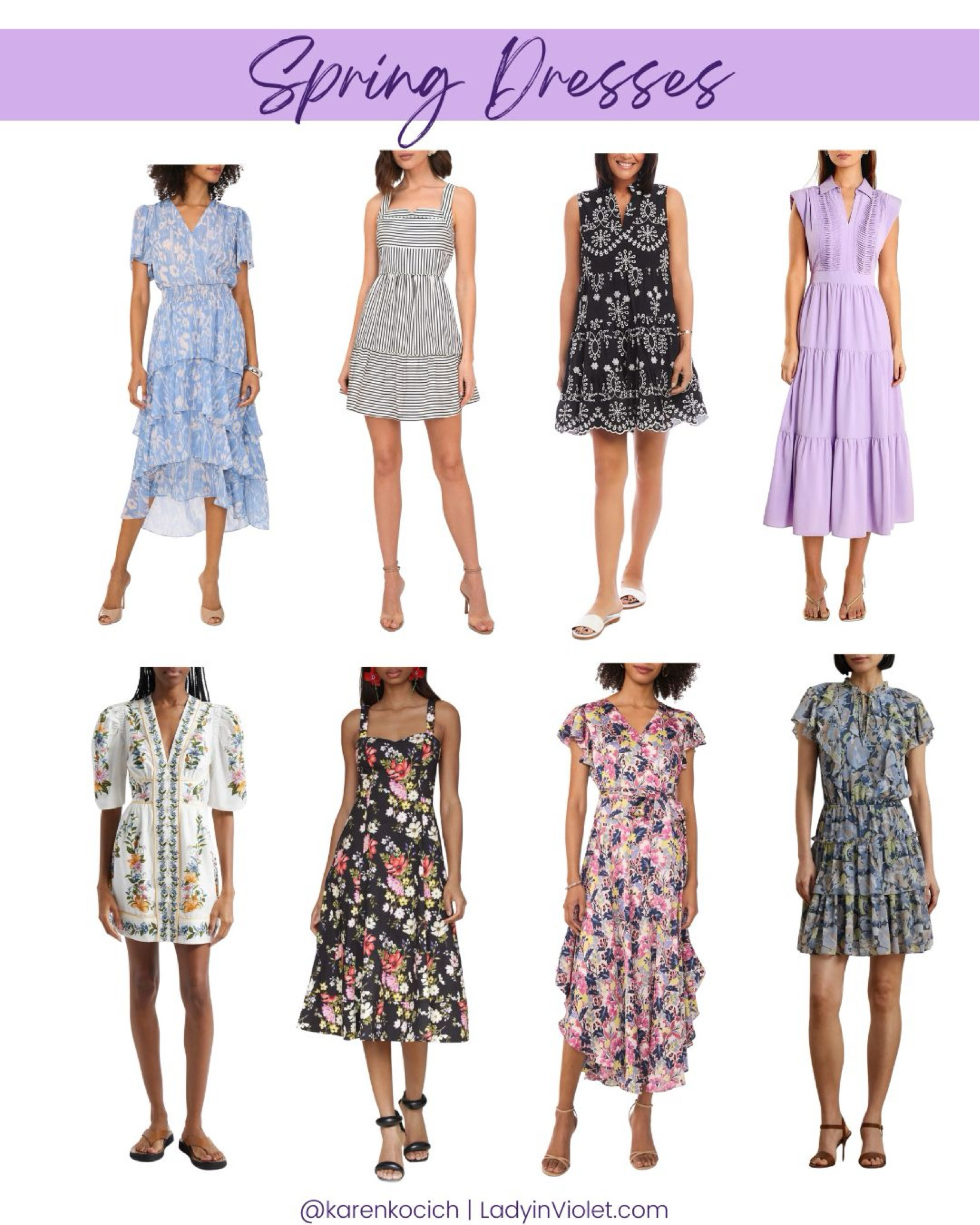Spring outfits / spring dresses / Easter dress / work dress / office outfit / wedding guest dress / floral print dress / lilac dress / striped dress

#LTKSeasonal #LTKWorkwear #LTKWedding
