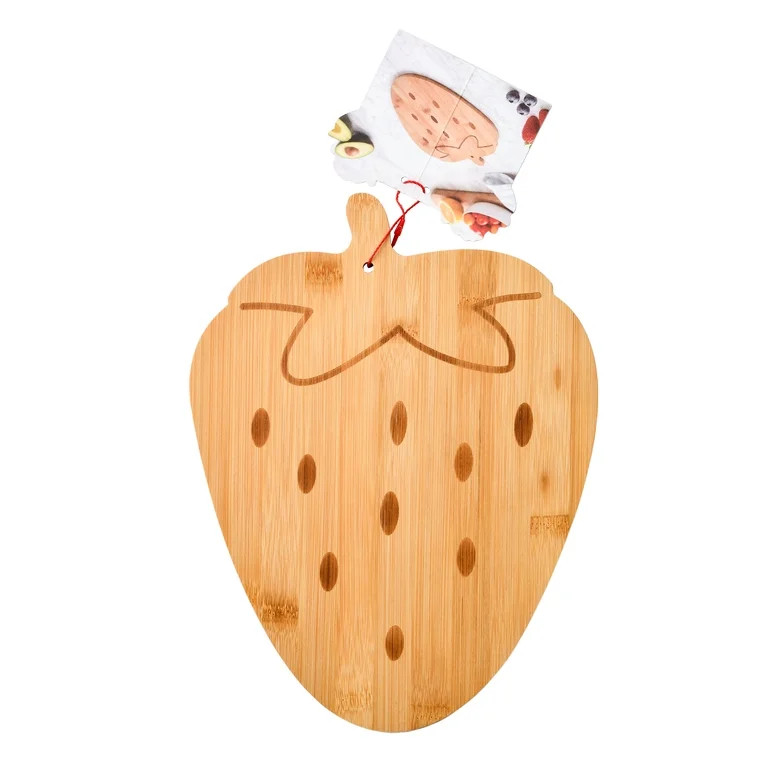 Cook with Color 9.5x12-Inch Decorative Wood Cutting and Serving Board, Strawberry | Walmart (US)