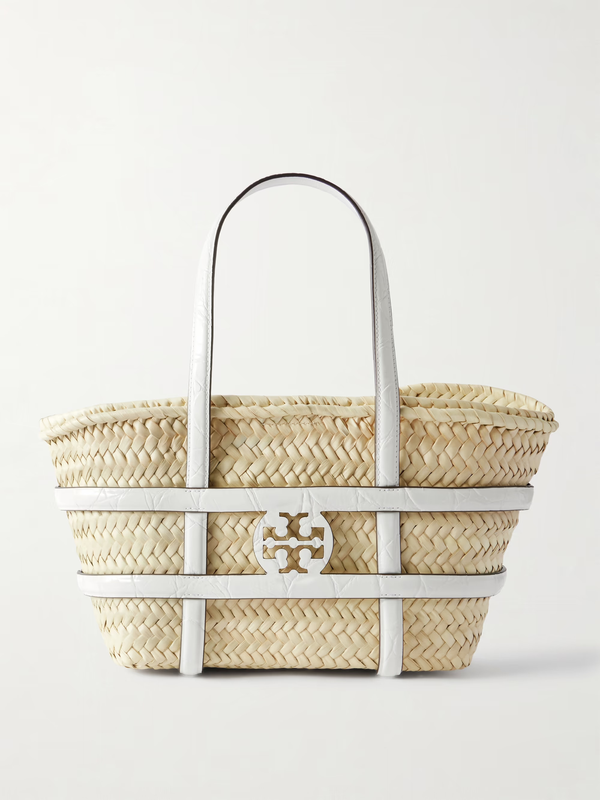 Ella small leather-trimmed woven straw tote | NET-A-PORTER APAC