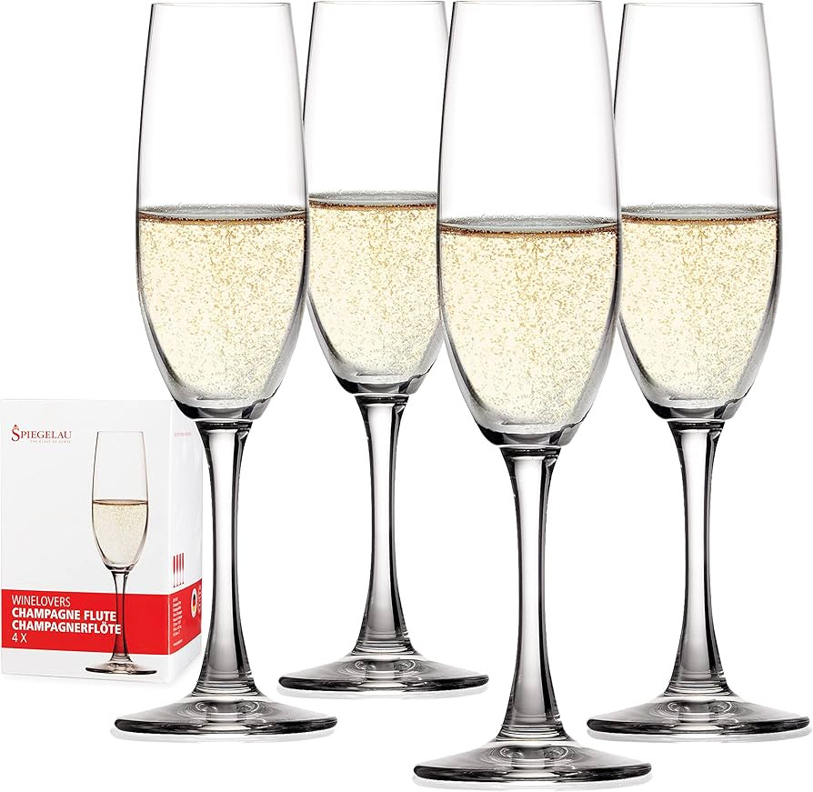 Spiegelau Wine Lovers Champagne Wine Glasses Set of 4 - European-Made Crystal, Classic Stemmed, D... | Amazon (US)