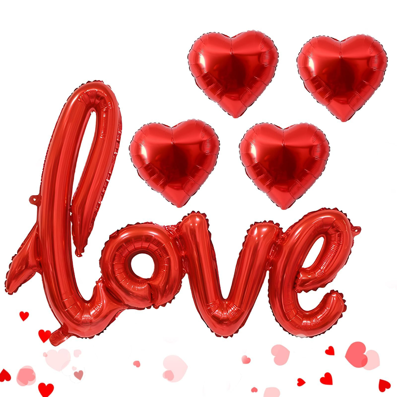 Love Balloons,24Inch Red Love Foil Balloons Banner with 18Inch Heart Balloons for Valentine's Day... | Amazon (US)