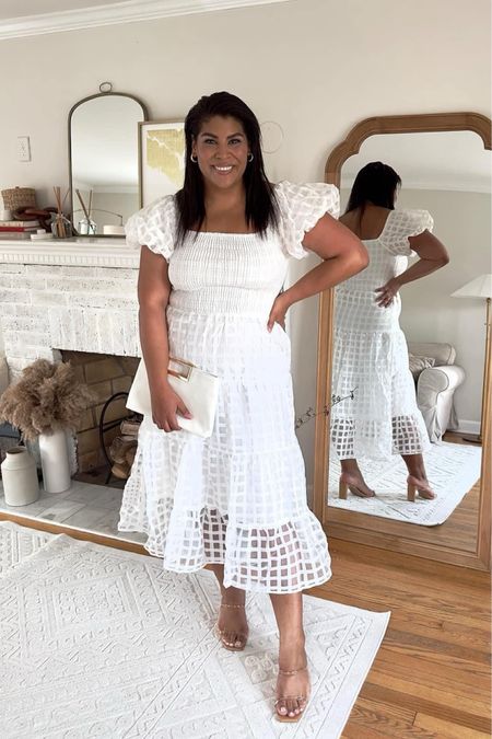 The perfect spring dress, I am wearing a size XL! Perfect for any spring occasion. Could even be a bridal dress. 

#LTKwedding #LTKmidsize #LTKSeasonal