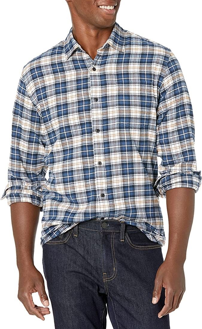 Amazon Essentials Men's Regular-Fit Long-Sleeve Flannel Shirt | Amazon (US)