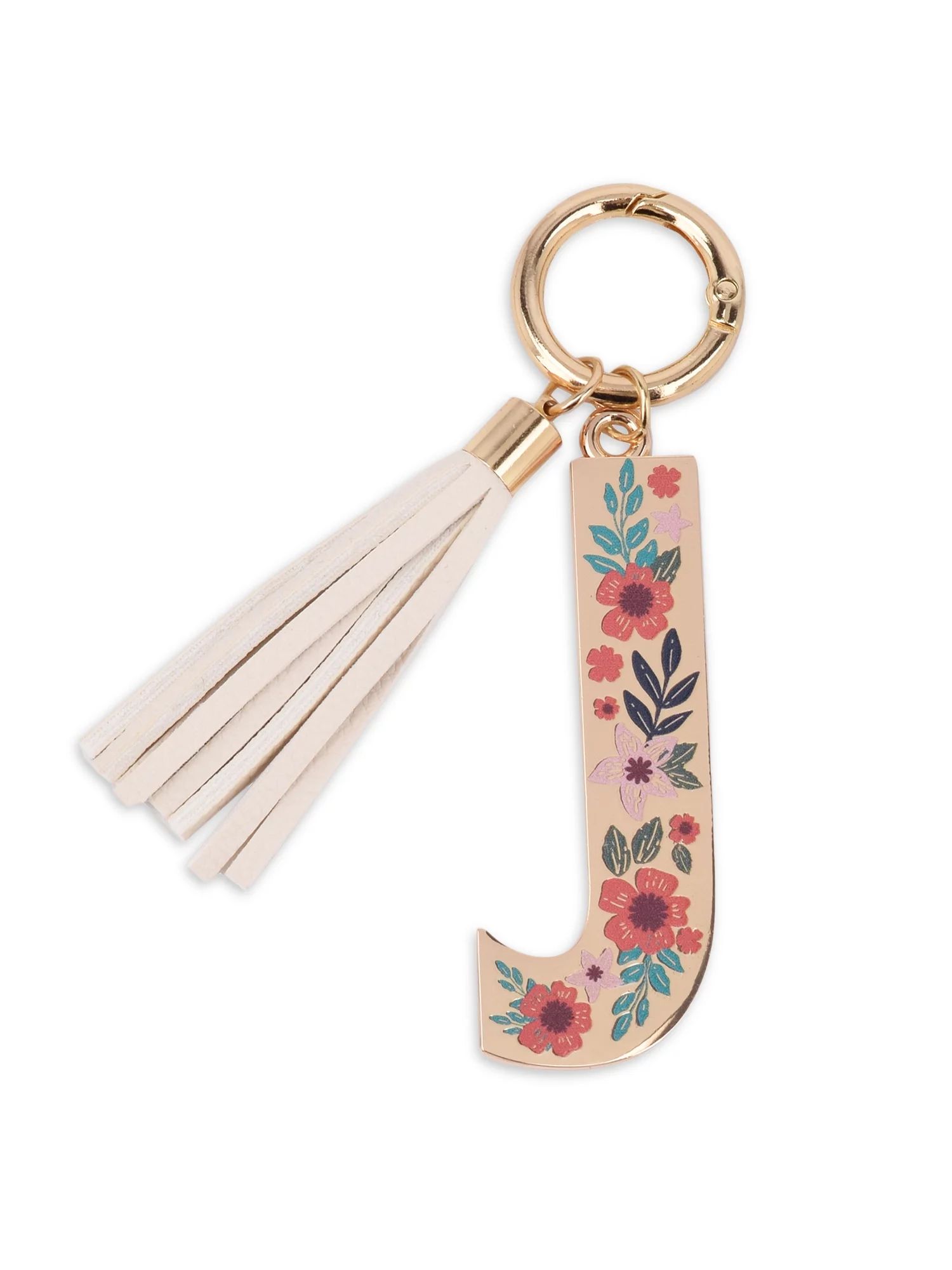 Time and Tru Women's Floral Initial Bag Charm | Walmart (US)