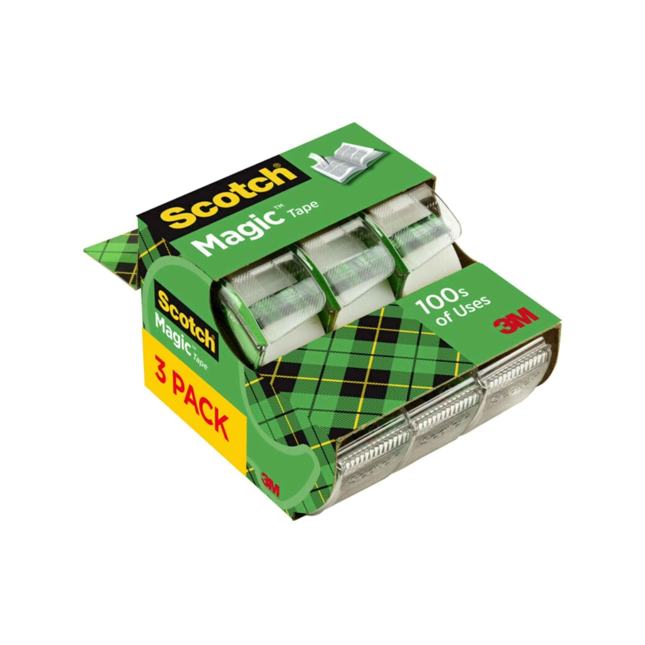 Scotch Magic Tape, Refillable Dispenser, 3/4" X 300", 3/Box | Amazon (US)