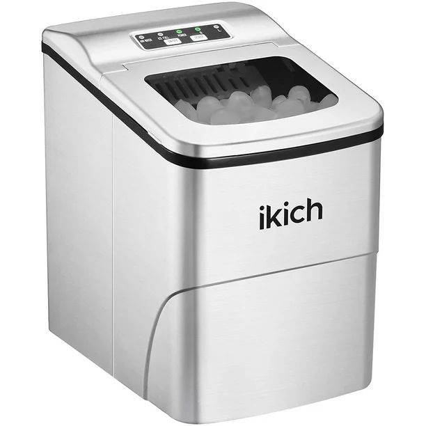 IKICH Portable Ice Maker Machine for Countertop, Ice Cubes Ready in 6 Mins, Make 26 lbs Ice in 24... | Walmart (US)