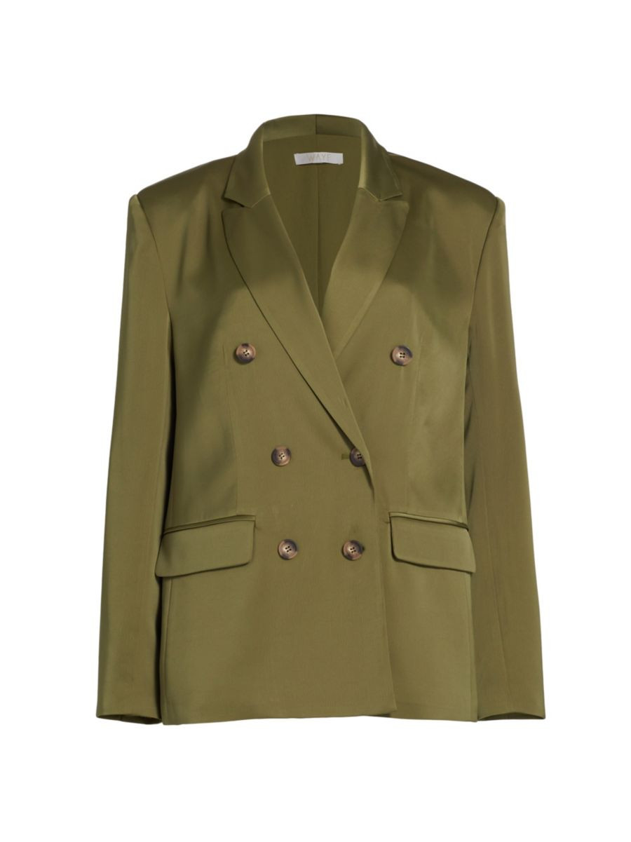 Vesper Double-Breasted Satin Blazer | Saks Fifth Avenue