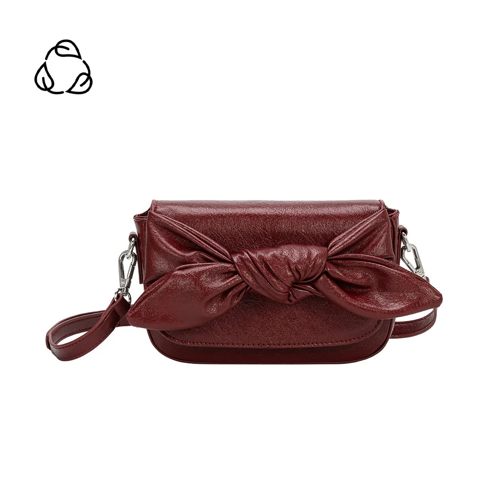 Cranberry Faye Bow Clutch Crossbody Bag | Melie Bianco | Melie Bianco