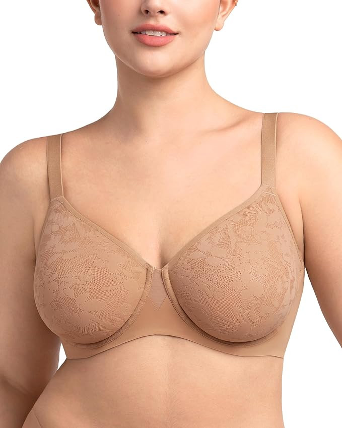 HSIA Minimizer Bra for Women - Full Coverage Seamless Lace Bra Plus Size Underwire Unlined Bra fo... | Amazon (US)