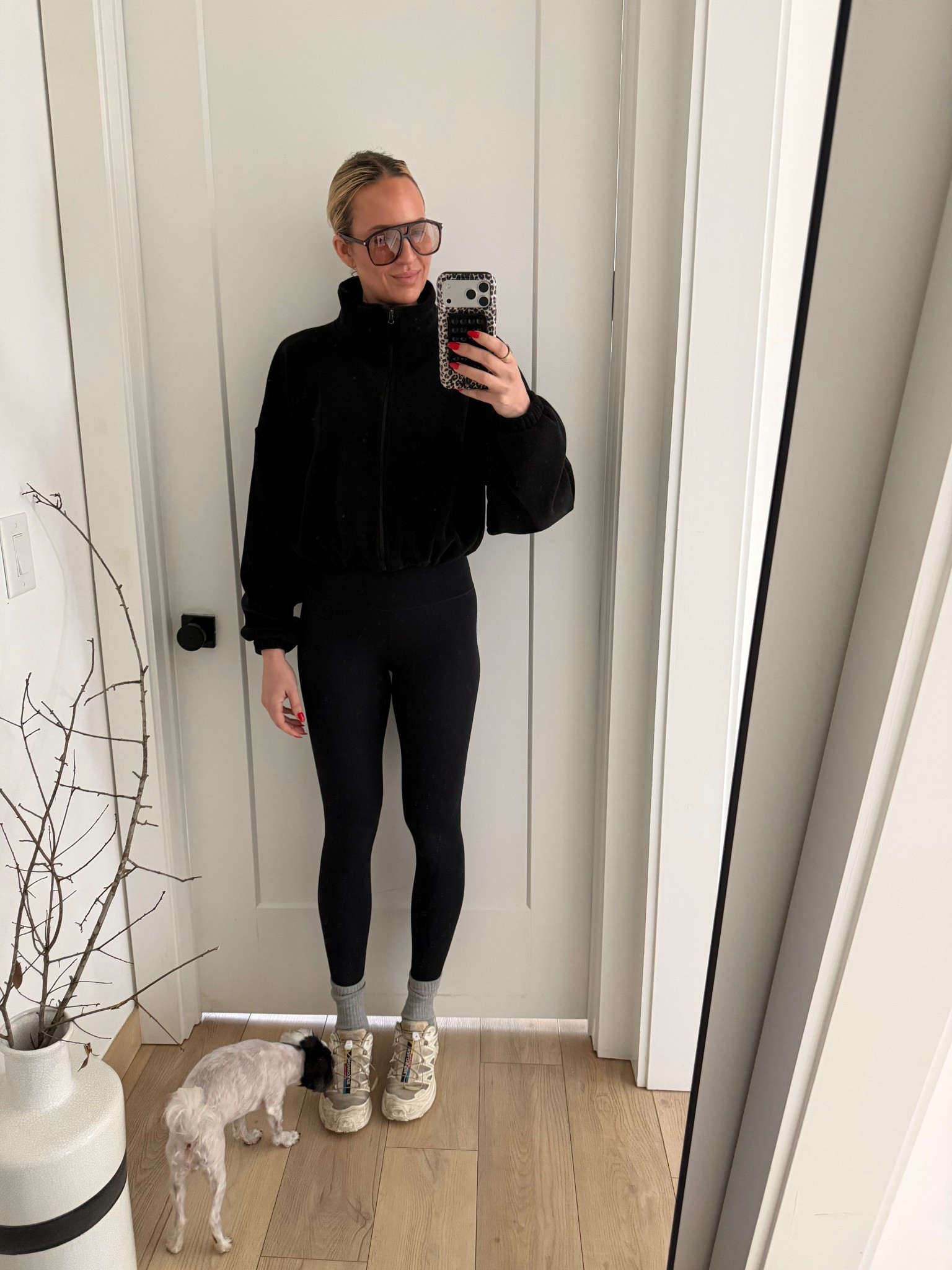 Basically, my uniform every day besides the weekend. I wear a medium in the Amazon fleece and an extra small in the leggings. ￼

#LTKOver40 #LTKfitnessgoals #LTKActive