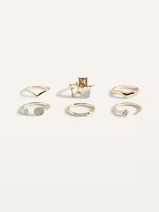 Gold-Toned Rings 6-Pack for Women | Old Navy (US)