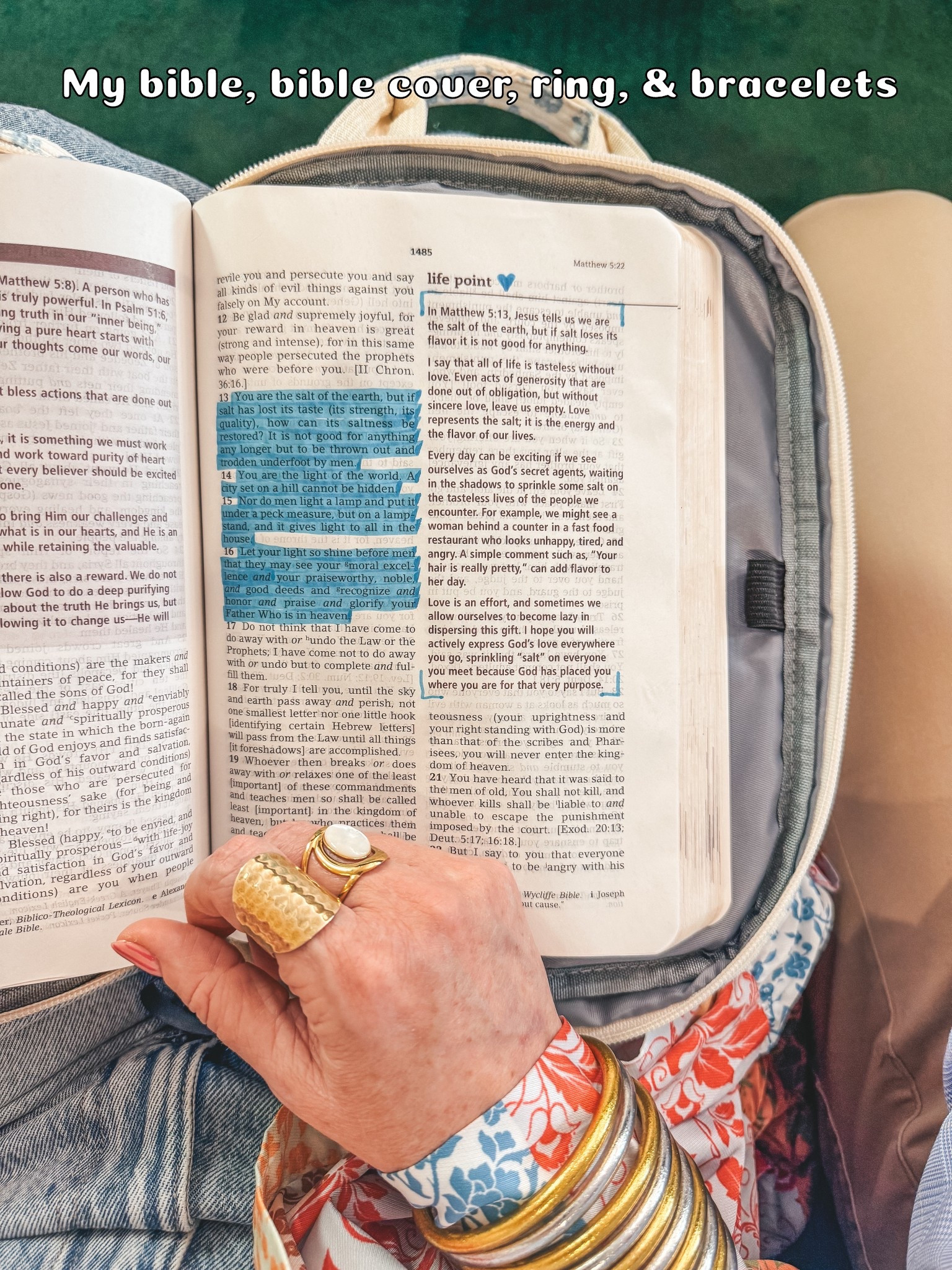 Save with code MANDIE on the white ring 
This Bible is the best! I can understand it well. It has Joyce Meyers notes that help me understand the scriptures. It’s a great study bible. Also I love this Bible cover. 
