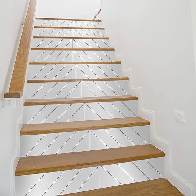 funlife 14 Strips Peel and Stick Stair Risers Stickers, Self Adhesive Vinyl Stair Stickers Decals... | Amazon (US)