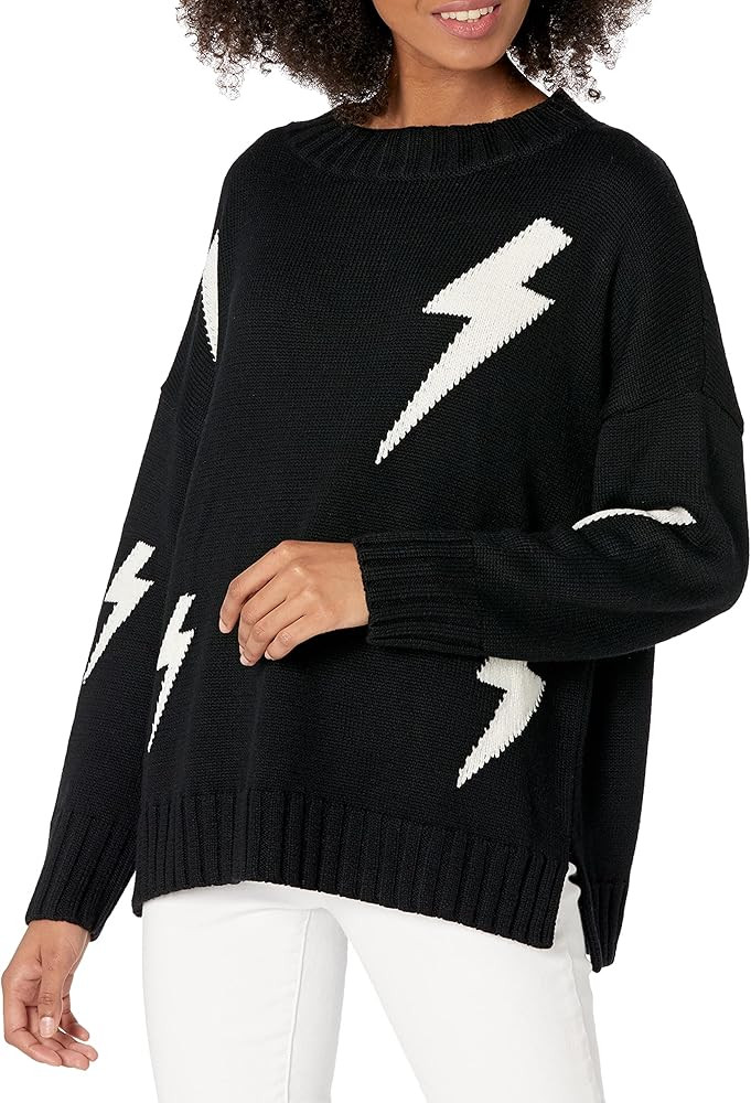 Cable Stitch Women's Intarsia Sweater – Star, Lightning Bolt, Heart Graphics Long Sleeve Crewn... | Amazon (US)