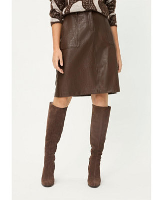 Women's Faux Croc A-Line Skirt | Macy's