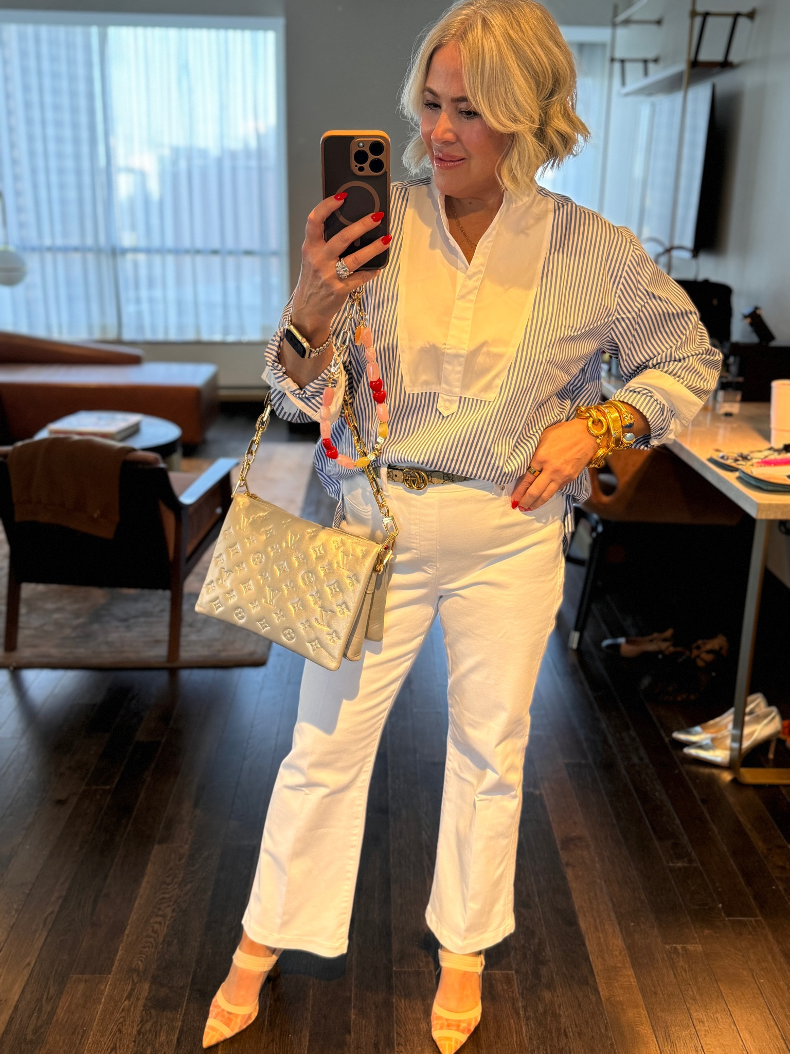 Conference ready! I’m so excited for LTK Con! Fabulous Spanx look - use code “WANDAXSPANX” I paired it with these amazing Fendi shoes! 
L top
XL pants (could have done large)

#LTKMidsize #LTKShoeCrush #LTKCon