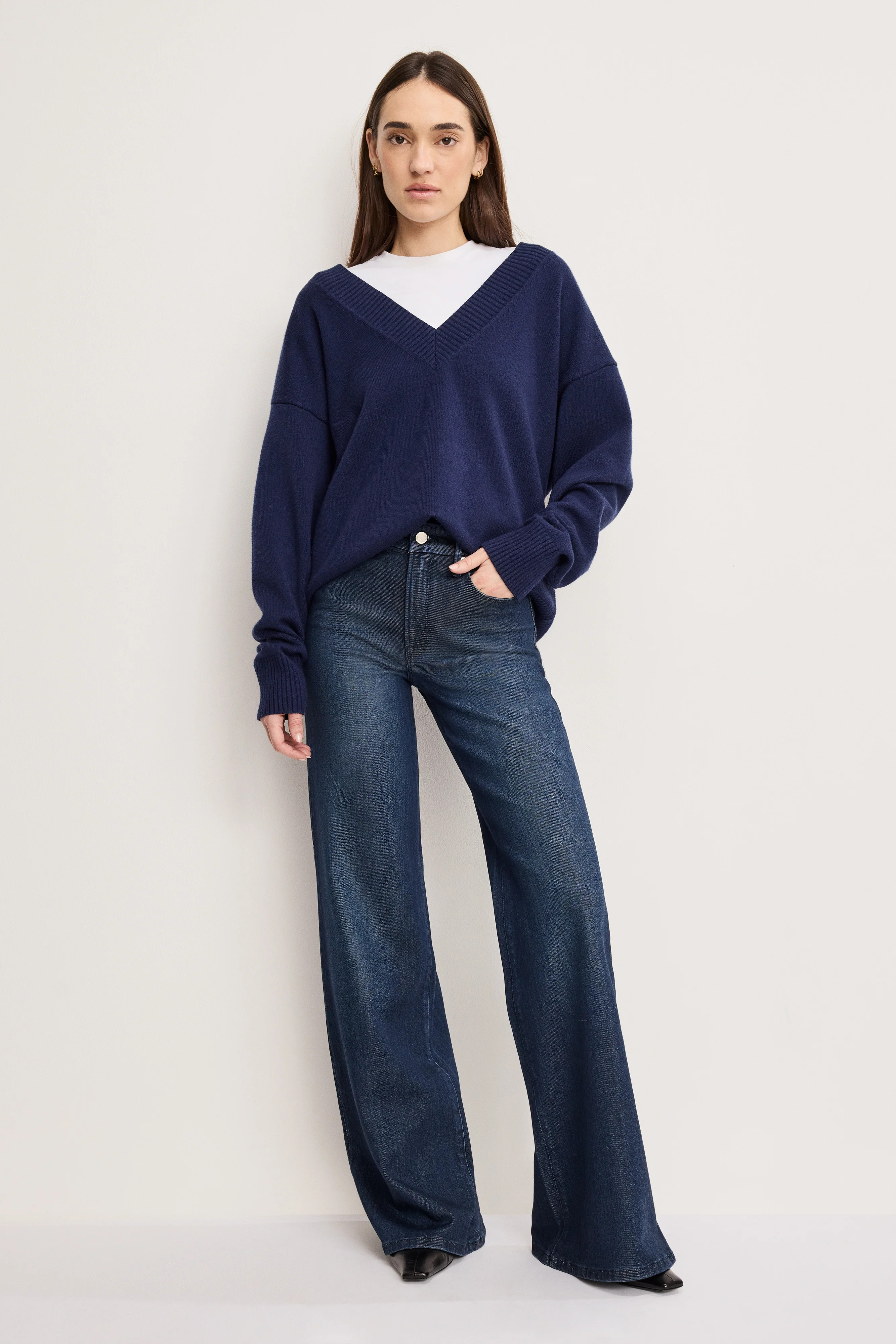 SOFT TECH GOOD WAIST PALAZZO JEANS | INDIGO501 - GOOD AMERICAN | Good American