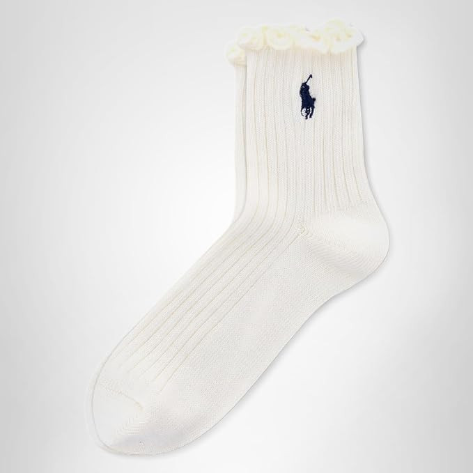 POLO RALPH LAUREN Women's Lettuce Edge Ankle Socks - 1 Pair Pack - Sustainable Cotton Comfort | Amazon (US)