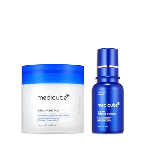 medicube Daily Toner Pads with Exosome 2000 for Pore Care: medicube Zero Pore Pads 2.0 and Zero Exosome Shot 2,000 PPM Spicule Facial Serum | Amazon (US)