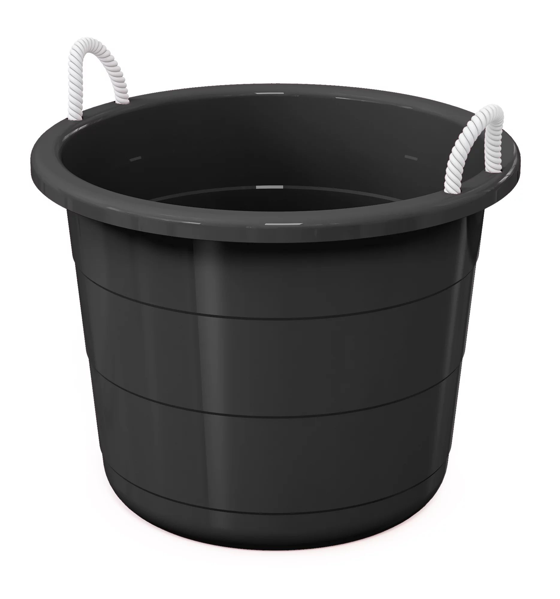 Mainstays Flexible 17 Gallon Plastic Tub with Rope Handles, Black | Walmart (US)