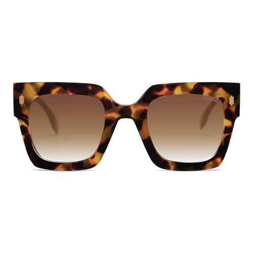 SOJOS Retro Oversized Big Square Sunglasses Womens SJ2194 Tortoise | Amazon (US)