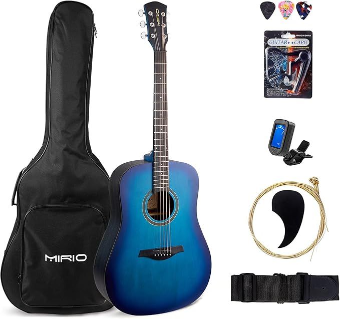 MIRIO 41 Inches Acoustic Guitar, Folk Full Size Dreadnought Acustica Guitarra Bundle Kit for Begi... | Amazon (US)