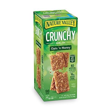 Nature Valley Crunchy Granola Bars Oats 'N Honey - 98 Bars Of 2 bar Pouches of 49ct-1.49oz | Amazon (US)