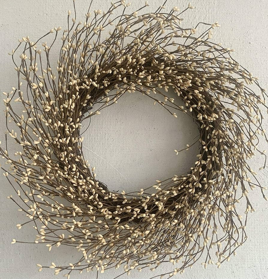 Artificial Twig Summer Front Door Wreath 24 Inch Summer Cream Berry Wreath Artificial Eucalyptus ... | Amazon (US)