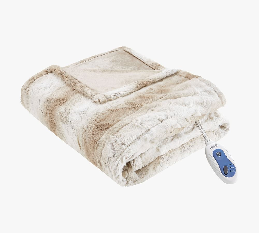 Beautyrest® Heated Oversized Faux Fur Throw Blanket | Pottery Barn (US)