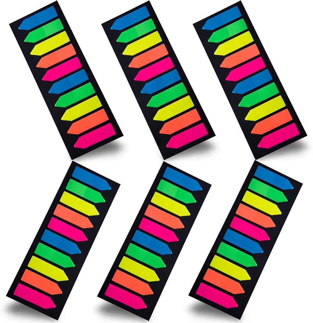 Ericter 1200 Pcs Sticky Tabs Page Markers Sticky Index Tabs, Arrow Flag Tabs - 10 Primary Color T... | Amazon (US)