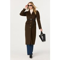 ASTR the Label | Glorimar Belted Longline Coat in Dark olive |  Size M | ASTR The Label (US)