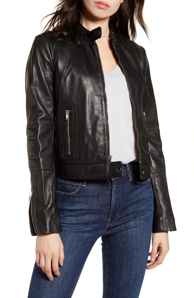 Andrew Marc Leather Racer Jacket | Nordstrom | Nordstrom